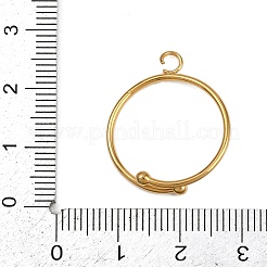 304ステンレススチールループリングベース  ゴールドカラー  4mm  穴：2.5mm  内径：18mm&nbsp;STAS-G363-13G-01