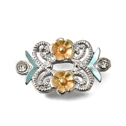 Brass Crystal Rhinestone Flower Multi-Strands Links&nbsp;KK-P306-17P