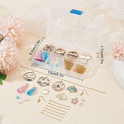 DIY Fan Bird Flower Dangle Earring Making Kit&nbsp;DIY-SC0020-40