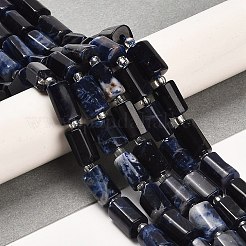天然石ソーダライトビーズ連売り  シードビーズで  ファセット列  9~11x6~7.5x6~7.5mm  穴：1.2mm  約30個/連  15.16~15.55インチ（38.5~39.5cm）&nbsp;G-G068-A04-01