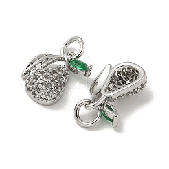 Brass Micro Pave Cubic Zirconia Pendents&nbsp;KK-R210-18P