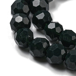 不透明ガラスビーズスタンド  ファセット（32ファセット）  ラウンド  ダークスレートブルー  6mm  穴：1mm  約98個/連  20.47''（52センチメートル）&nbsp;EGLA-A035-P6mm-D23