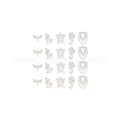 20Pcs 5 Style 201 Stainless Steel Filigree Joiners Links&nbsp;STAS-UN0034-33