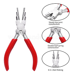 6-in-1ベイルメイキングプライヤー  45＃炭素鋼6ステップマルチサイズワイヤーループ形成プライヤー  フェロニッケル  ループと丸カン  レッド  ループサイズ：3mm / 6mm / 9mm / 4mm / 8mm / 10mm  153~153.5x75.5~78.5x12mm&nbsp;PT-G002-01A