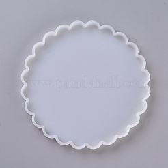 シリコンモールド  レジン型  UVレジン用  エポキシ樹脂ジュエリー作り  フラットラウンド  ホワイト  185x14mm&nbsp;DIY-G009-37B