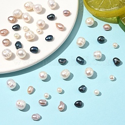 染色された天然養殖淡水真珠ビーズ10個  ライス  ダークスレートブルー  6~9x4.5~6mm  穴：0.5mm&nbsp;PEAR-YW0001-21