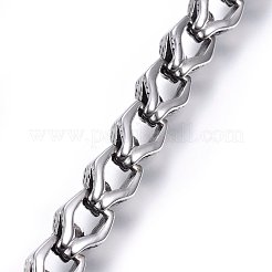 レトロ 304 ステンレススチールブレスレット  カニカン付き  スカル  アンティークシルバー  8-5/8インチ（22cm）  12x9.5mm&nbsp;BJEW-L631-11AS