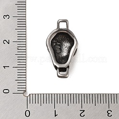 レトロ 304 ステンレススチール ハロウィーン スカル リンク  レザーコードブレスレット作り用  アンティークシルバー  26x12x8mm  穴：4.5x4mm&nbsp;STAS-L274-015AS-01