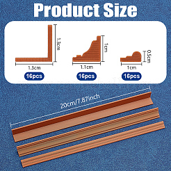 48個 3スタイル プラスチック製壁幅木  ミニチュアドールハウスアクセサリー  キャメル  20x10~13x5~13mm  16個/スタイル&nbsp;KY-OC0001-62A