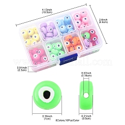 128Pcs 8 Colors Opaque Printed Acrylic Beads&nbsp;MACR-FS0001-94