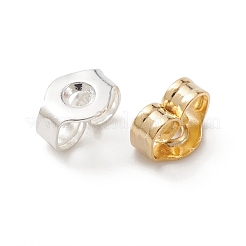 200 個 2 色のステンレス鋼のピアスキャッチ  フリクションイヤーナット  ゴールデン·ステンレス鋼色  4.3x3.2x3mm  穴：0.5~0.6mm  100個/カラー&nbsp;FIND-YW0004-12