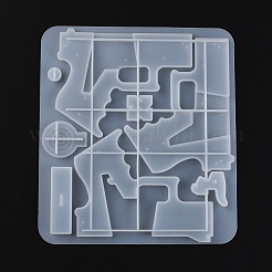 DIYガンとターゲットシリコンモールド  レジン型  UVレジン用  エポキシ樹脂ジュエリー作り  おもちゃ  ホワイト  255x230x10mm  穴：1.7mm  3.3mm  3.6mm  13x3mm  39x22mm  内径：12~155x12~120mm&nbsp;DIY-C013-04