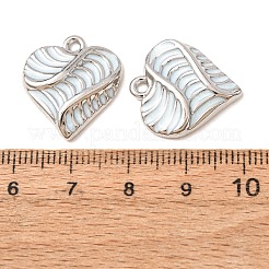 合金エナメルチャーム  ハートチャーム  ラックめっき  ゴールドカラー  紺碧  20x18x4mm  穴：1.8mm&nbsp;AL-CBA7256-06P