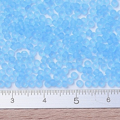 MIYUKIラウンドロカイユビーズ  日本製シードビーズ  11/0  (rr148f)マットトランスペアレントアクア  11/0  2x1.3mm  穴：0.8mm  約1111個/10g&nbsp;X-SEED-G007-RR0148F