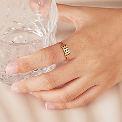 ナンバーペンダントネックレス＆オープンカフリング  金メッキ 304 ステンレススチール ラッキー数秘術ジュエリーセット 女性用  NUM。8  18.31インチ（46.5cm）  usサイズ7 3/4(17.9mm)&nbsp;JX202A