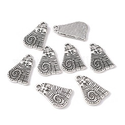 合金のチベット風チャーム  鉛フリー＆カドミウムフリー  漫画猫の形  アンティークシルバー  13x1.6mm  穴：2mm&nbsp;LF0115Y