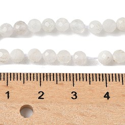 天然石ムーンストーンビーズ連売り  ラウンド  多面カット  4mm  穴：0.6mm  約94個/連  14.96