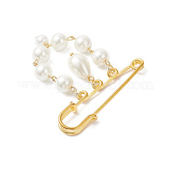 3Pcs 3 Styles Iron Glass Pearl Beads Kilt Pins Brooch&nbsp;JEWB-BR00188