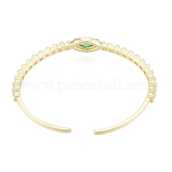 Cubic Zirconia Horse Eye Open Cuff Bangle&nbsp;BJEW-G651-08G-02
