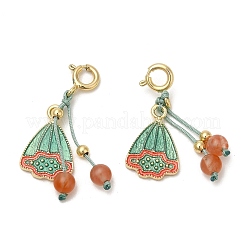 Brass Enamel Seedpod of the Lotus Pendant Decorations&nbsp;AJEW-P108-14G