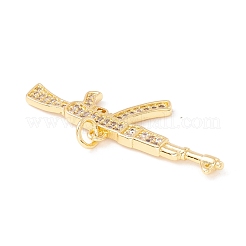 Brass Micro Pave Clear Cubic Zirconia Pendants&nbsp;ZIRC-P098-13G
