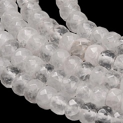 天然石クオーツクリスタルビーズ連売り  ロッククリスタルのファセットカットロンデルビーズ  4.5~5x6.5~7.5mm  穴：1mm  約84~85個/連  14.96''~15.10''（38~38.35センチメートル）&nbsp;GG-CBA792A-A01-4x7mm