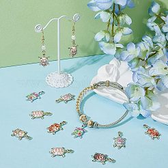 24Pcs 6 Colors Alloy Enamel Pendants&nbsp;FIND-FH0005-69