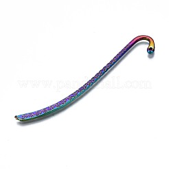 合金のブックマーク  カドミウムフリー＆ニッケルフリー＆鉛フリー  虹色  86x14x2mm  穴：1.2mm&nbsp;PALLOY-N163-062-NR