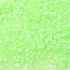 光る砕いたガラス工芸品  不規則なガラスチップ  diyの花瓶フィラー庭の装飾用  芝生の緑  4.5~11.5x1.5~3x2.5mm&nbsp;GLAA-F124-C03