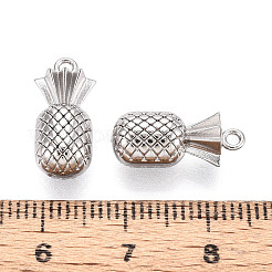 304ステンレスペンダント  変色防止  パイナップルチャーム  ステンレス鋼色  16.5x8x7mm  穴：1.5mm&nbsp;STAS-T067-96P