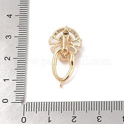 Brass Micro Pave Cubic Zirconia Twister Clasps&nbsp;KK-B100-069G-01