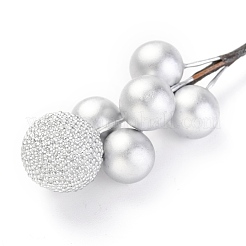 Foam Artificial Christmas Berries with Branch&nbsp;DIY-B019-02C