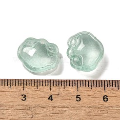 クリアガラスペンダント  長寿ロックチャーム  ミディアムアクアマリン  14x16x7mm  穴：1.2mm&nbsp;GLAA-D025-08J