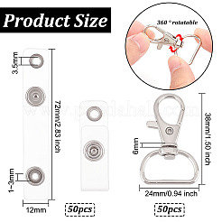 50Pcs Iron D Rings Swivel Clasps&nbsp;DIY-OC0011-38