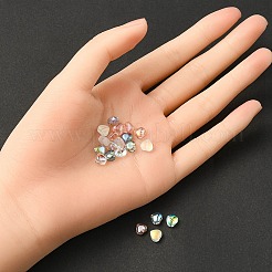20 個 4 色透明スプレー塗装 & 曇りガラスビーズ  ABカラーメッキ  ハート  ミックスカラー  6x6x4mm  穴：0.7mm  5個/カラー&nbsp;GLAA-YW0001-87