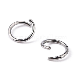 変色しにくい304ステンレススチール製オープン丸カン  ラウンド  ステンレス鋼  18ゲージ  8x1mm  内径：6mm&nbsp;STAS-R049-8x1mm