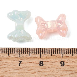 UVメッキ不透明アクリルビーズ  蝶結び  ABカラーメッキ  ミックスカラー  11x15x7.5mm  穴：3.5mm  約1008個/500g&nbsp;OACR-G058-14B