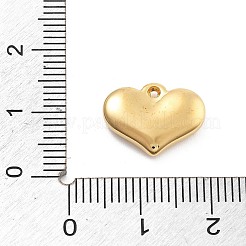 304ステンレススチールチャーム  PVD真空メッキ  ハートチャーム  18KGP本金メッキ  11x15x3mm  穴：1mm&nbsp;STAS-R155-054A-G