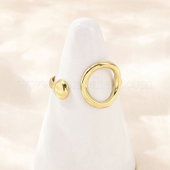 304ステンレススチールカフリング  イオンプレーティング（ip）  18KGP本金メッキ  usサイズ8 1/2(18.5mm)&nbsp;RJEW-D332-05G