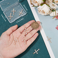 10Pcs Brass Clear Cubic Zirconia Pendants&nbsp;KK-BBC0015-95