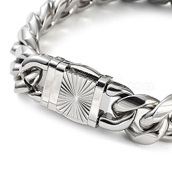 Non-Tarnish 304 Stainless Steel Cuban Link Chains Bracelets for Men & Women&nbsp;BJEW-D031-20P