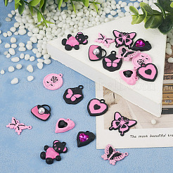 20Pcs 10 Style Spray Painted Alloy Pendants&nbsp;FIND-TA0002-89