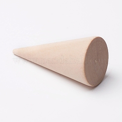 木製のリングが表示されます  コーン型指輪ディスプレイスタンド  湯通しアーモンド  25x49.5mm&nbsp;RDIS-WH0001-11G