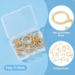 14Pcs 7 Styles Brass Toggle Clasps&nbsp;KK-TA0008-51