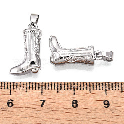 真鍮チャーム  カドミウムフリー＆鉛フリー  ブーツチャーム  プラチナ  17x10.5x6mm  穴：4x2.5mm&nbsp;KK-N254-243P