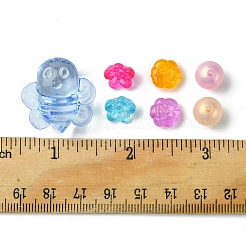 80個4スタイルの透明アクリルビーズ  ミックスカラー  10~25.5x10~25x12.5mm  穴：1.5~2.5mm  20個/スタイル&nbsp;MACR-FS0001-61