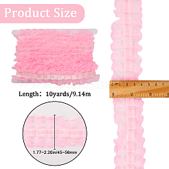 10ヤードのポリエステルプリーツフラワーレーストリム  服飾材料  パールピンク  1-3/4インチ（46mm）  約10ヤード（9.14m）/セット&nbsp;OCOR-GF0003-88C