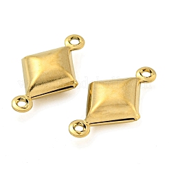 イオンプレーティング（IP）304ステンレススチールコネクタチャーム  菱形リンク  18KGP本金メッキ  18x10x5mm  穴：1mm&nbsp;STAS-P360-01B-G