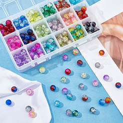 DIY Baking Paint Crackle Glass Beads Stretch Bracelet Making Kits&nbsp;DIY-PH0004-54A
