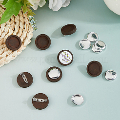 DIY Round Wood & Aluminum Brooch Making Kits&nbsp;DIY-FH0009-69A